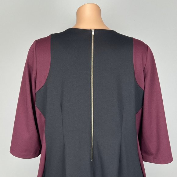 Lane Bryant Womens Colorblock Bodycon Sheath Dress Burgundy Black plus size 26 - Picture 8 of 13